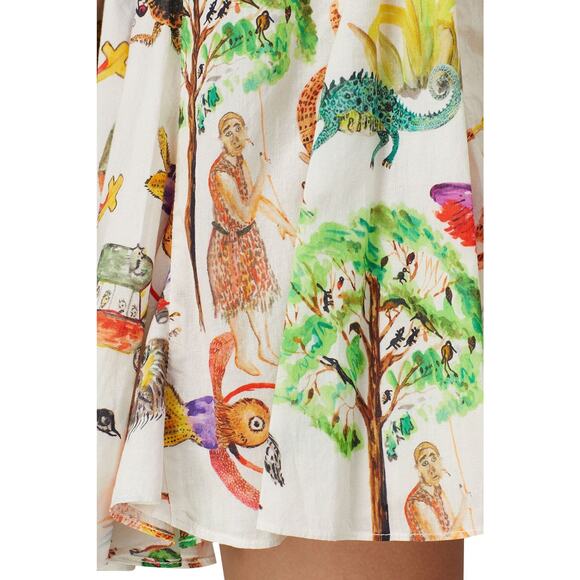 Rhode Ella Jungle Print Boho Long Sleeve A-Line Mini Dress Size XS - Picture 6 of 15